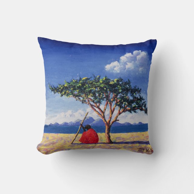 Coussin Sous l'arbre 1991 d'acacia (Recto)