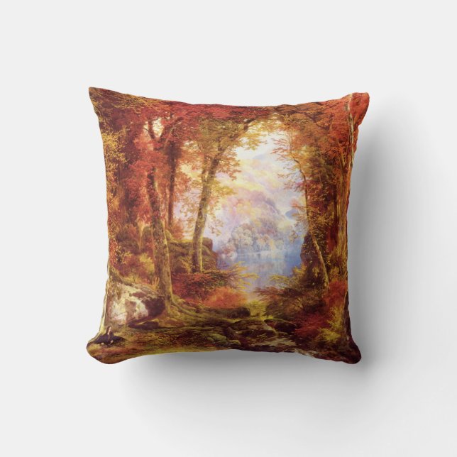 Coussin Sous les arbres par Thomas Moran (Recto)