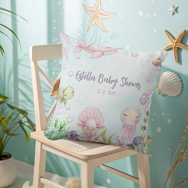 Coussin Sous l'oreiller à lancer du Baby shower marin (Créateur téléchargé)