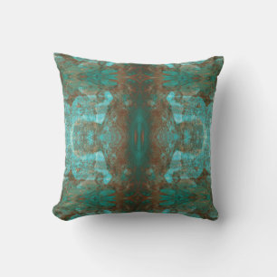 Coussin Southwestern Colours Rust Turquoise Miroir Abstrai
