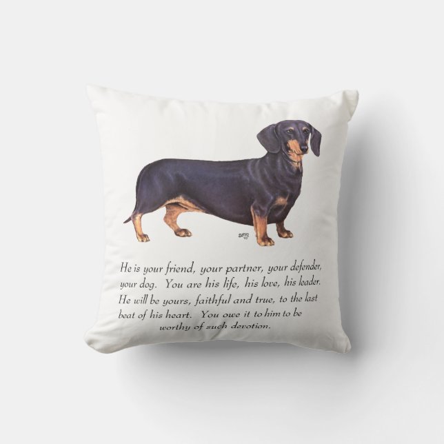 Coussin Souvenir Teckel - Mâle (Recto)