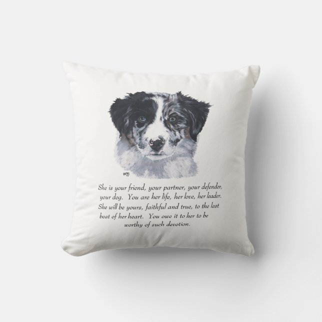 Coussin Souvenirs Border Collie (Recto)