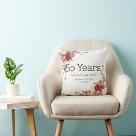 Coussin "Souvenirs dorés : Célébrer 50 ans d'amour"