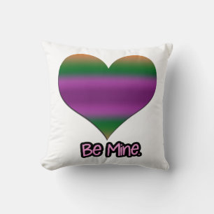 Coussin Soyez à moi Valentine Purple Stripe Coeur