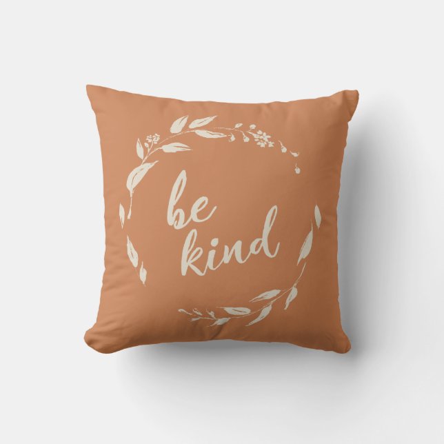 Coussin Soyez Génial Citation Inspirante Terracotta Wreath (Recto)