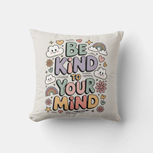 Coussin Soyez gentil avec vous-même, citation motivationne