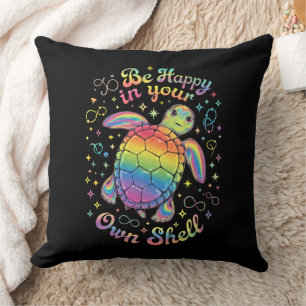 Coussin Soyez Heureux Dans Votre Propre Coquille Tortue Ar