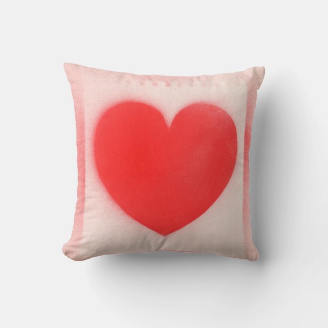 Coussin Soyez mon coeur rouge Valentine (Recto)