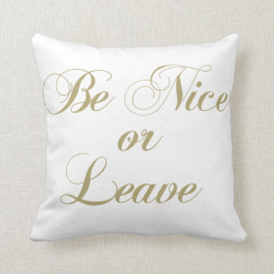 Coussin Soyez Nice ou laissez le carreau