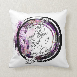 Coussin Soyez toujours guirlande florale de lavande