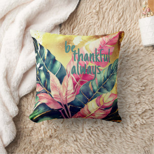 Coussin Soyez Toujours Reconnaissant : Feuilles d'Automne 