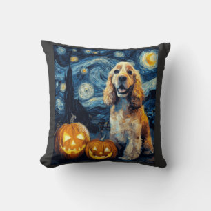 Coussin Spaniel Cocker Américain Chien Mignon Halloween Ja