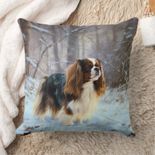 Coussin Spaniel Toy Anglais Noël Qu'il neige