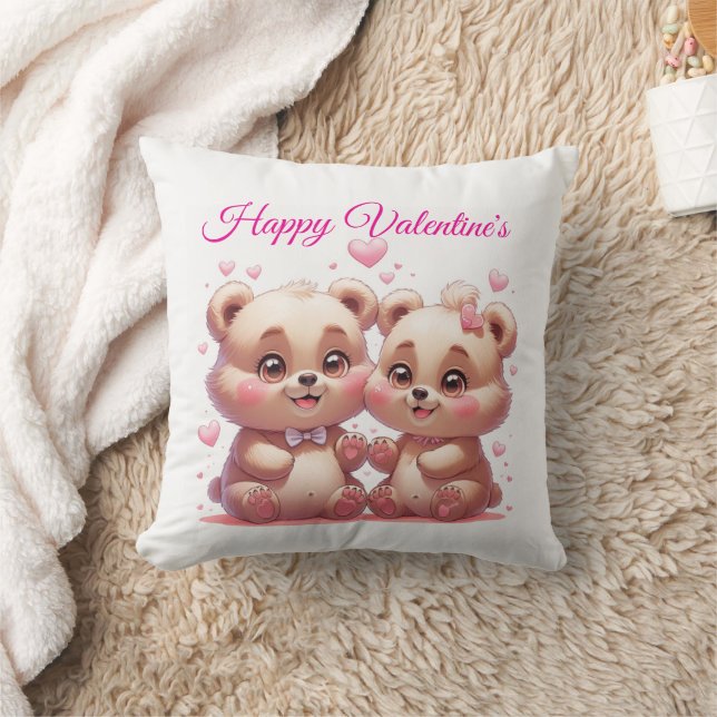 Coussin spécial ours Valentine, Décor maison (Couverture)