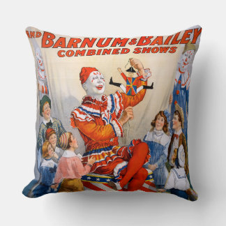 Coussin Spectacle vintage de clowns