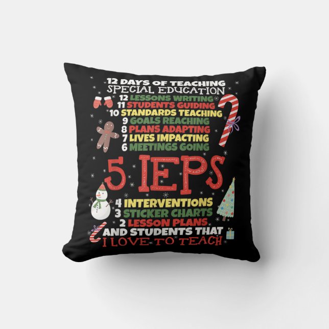 Coussin SPED School Teacher Funny Enseignant de l'enseigne (Recto)