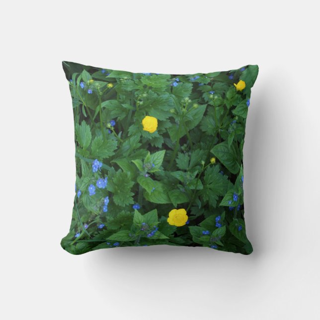 Coussin Speedwell et Buttercups (Recto)