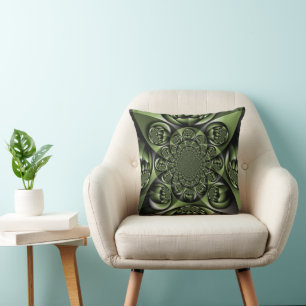 Coussin Sphères miniatures de forêt verte blanche