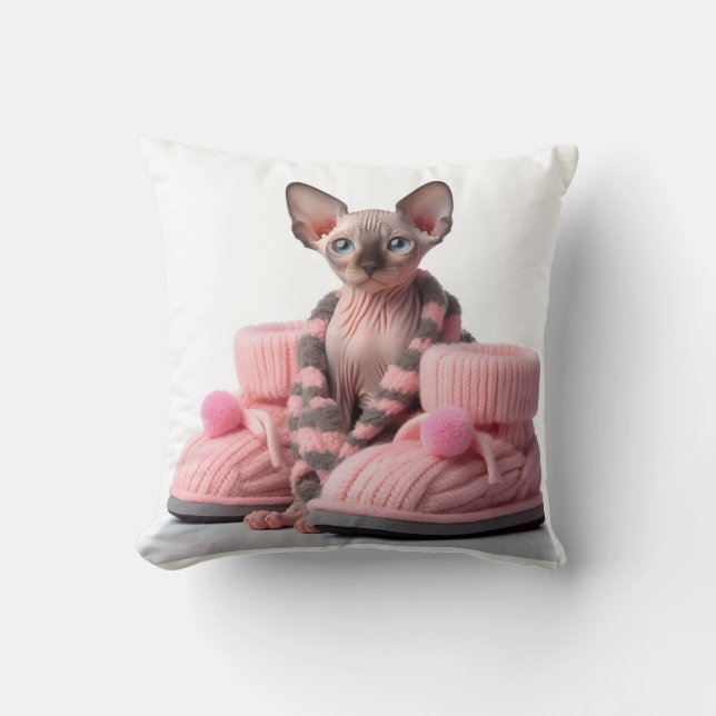 Coussin sphinx kitten with socks (Recto)