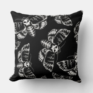 Coussin Sphinx tête de mort gothique