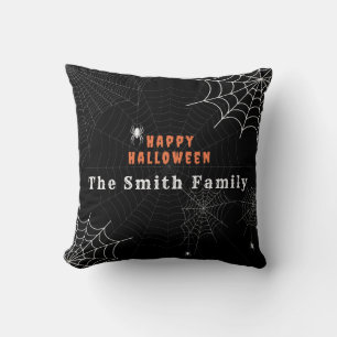 Coussin Spider Web Happy Halloween Famille Personnalisée