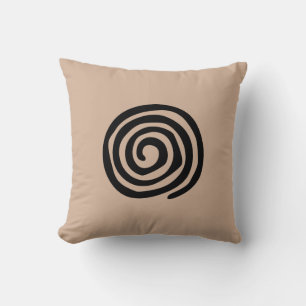 Coussin Spiral pétroglyphe Aztec art tribal primitif