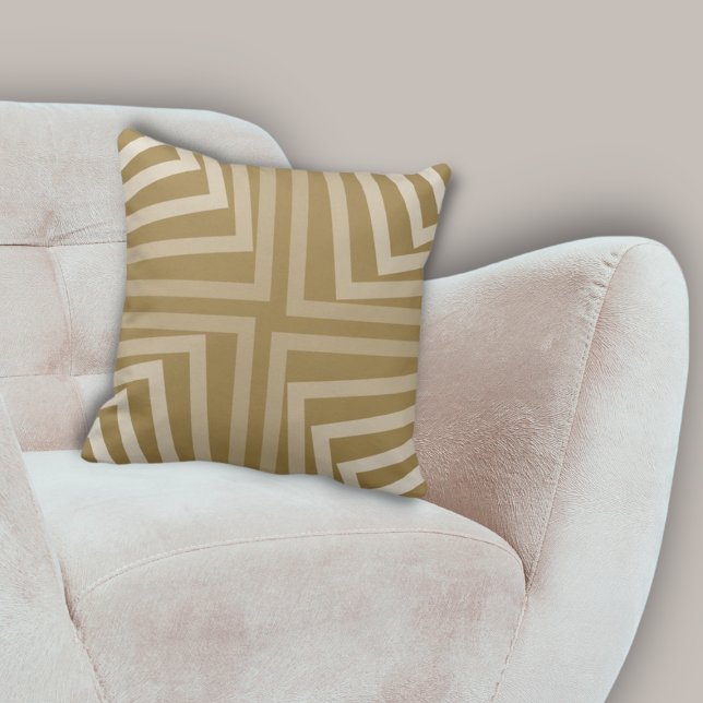 Coussin Spirale de coin angulaire imbriquée élégante (Elegant Nested Angular Corner Repeat Pattern Throw Pillow)