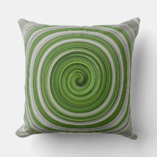 Coussin Spirale verte et blanche