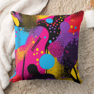 Coussin Splash couleur Abstrait dans le style comique rétr