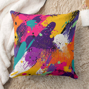 Coussin Splash couleur Abstrait dans le style comique rétr