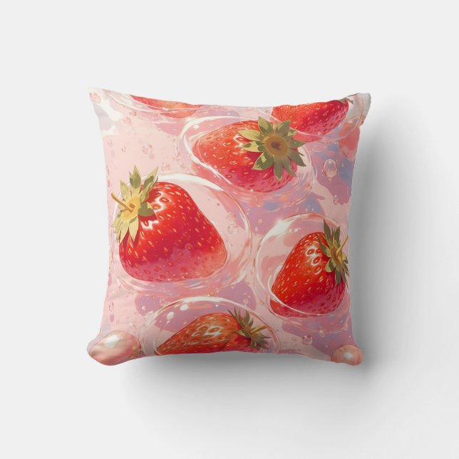 Coussin Splash fraise (Recto)