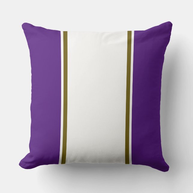 Coussin Sporty Gras Violet Large Blanc Olive Racing Stripe (Recto)