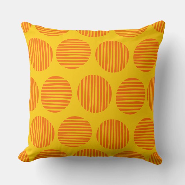 Coussin Spots Lined 190917 - Orange et Ambre (Recto)