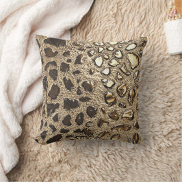 Coussin Spots métalliques Leopard Or