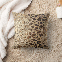 Coussin Spots métalliques Leopard Or