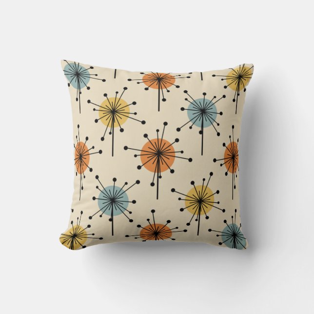 Coussin Spoutnik Starburst Fleurs Retro (Recto)