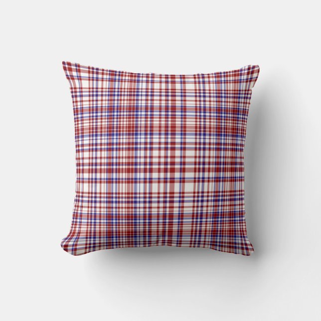 Coussin Sq.Plaid Coussin, Collection Rouge-Blanc-Bleu 06 (Recto)