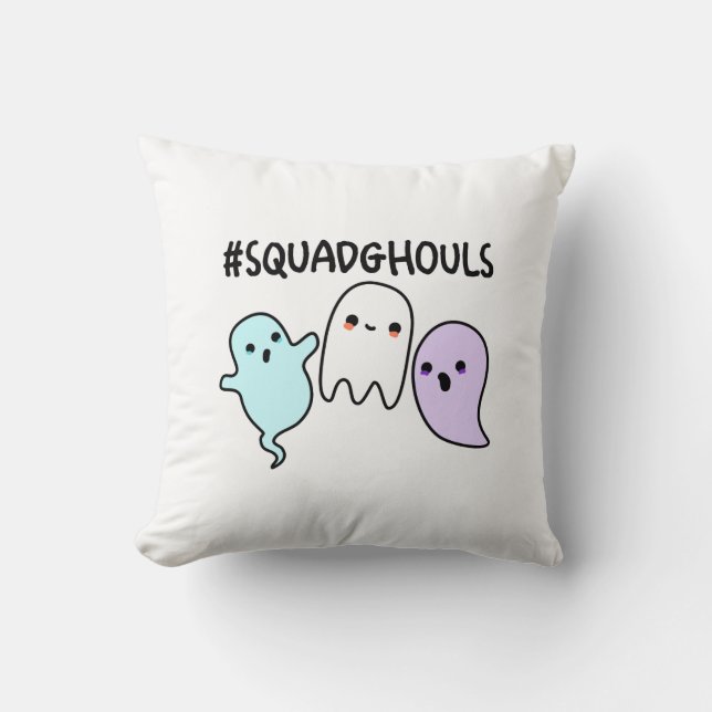 Coussin Squad Ghouls Drôle Jeu d'Halloween (Recto)