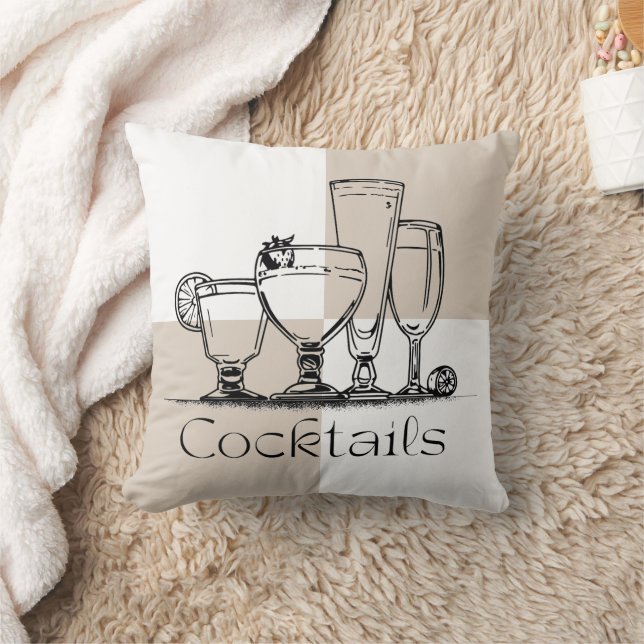 Coussin Square Cocktails Pillow (Couverture)