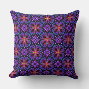 Coussin Square cushion Jimette Design blue fuchsia purple