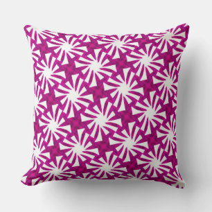 Coussin Square cushion Jimette Design fuchsia ans white