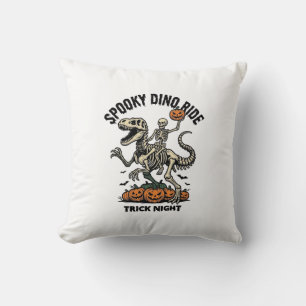 Coussin Squelette de dinosaure Halloween Vintage Trick Rid