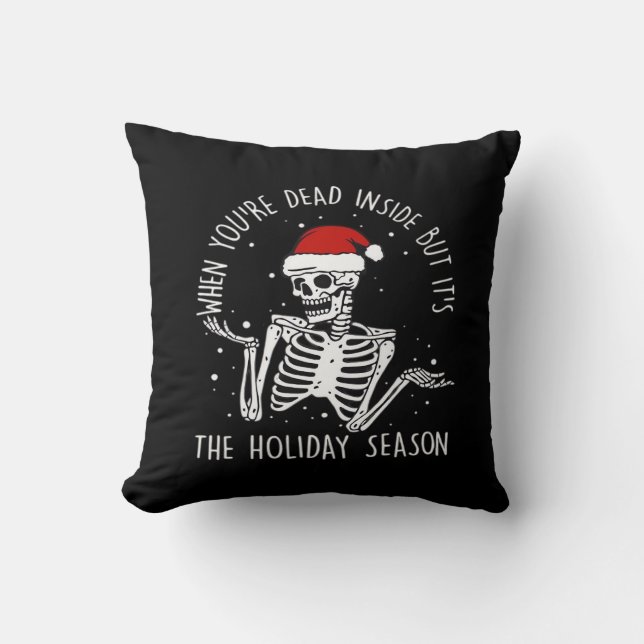 Coussin Squelette de la saison des fêtes (Recto)