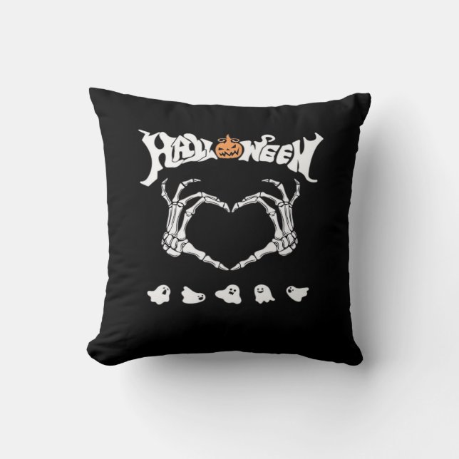 Coussin Squelette main avec, Halloween Design (Recto)
