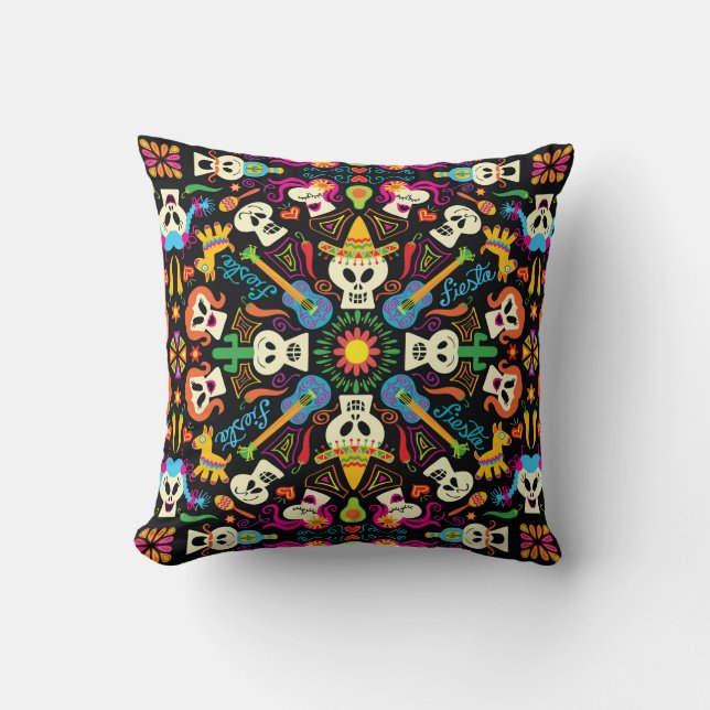 Coussin Squelette mexicain célébrant le Jour des morts (Recto)