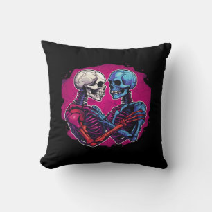 Coussin Squelette traditionnel américain tenant main tatou