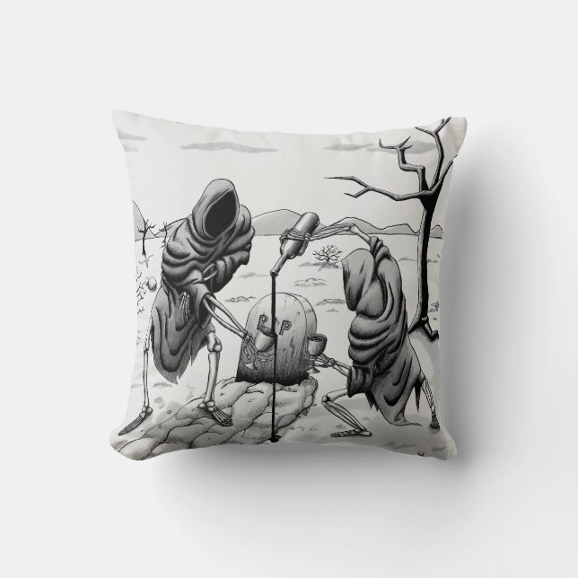 Coussin Squelettes dans le désert (Recto)