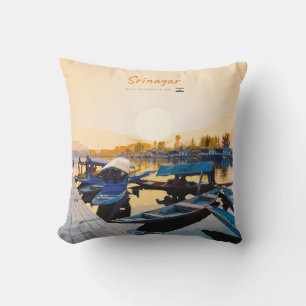 Coussin Srinagar, Inde - Bateaux Shikara du lac Dal