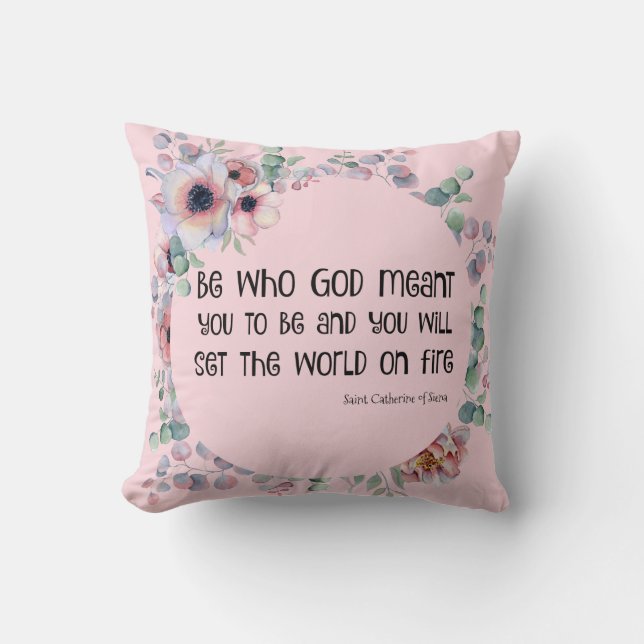 Coussin St Catherine des roses de citation de Sienne (Recto)