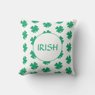 Coussin St Patrick's Day Vert Shamrock feuille Motif irlan